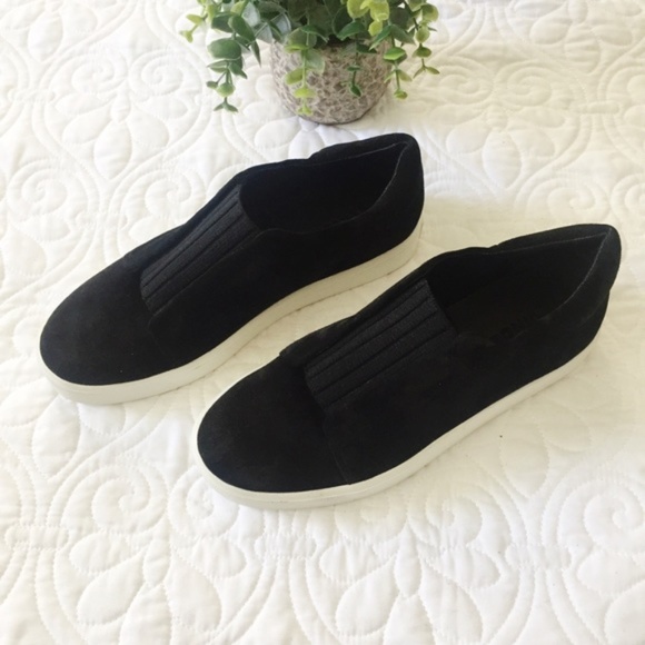 Vince | Cantara Black Suede Slip On Sneaker Size 5 - Picture 3 of 9